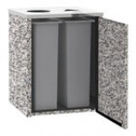 Lakeside 3412BS Stainless Steel Rectangular Refuse / Recycling Station with Top Access and Beige Suede Laminate Finish - 26 1/2 Lakeside 3412BS Stainless Steel Rectangular Refuse / Recycling Station with Top Access and Beige Suede Laminate Finish - 26 1/2