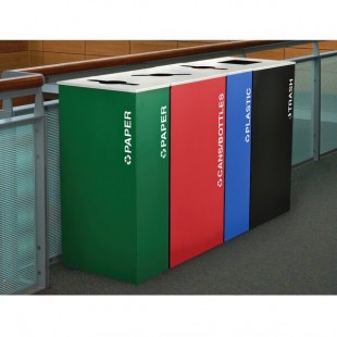Ex-Cell Kaiser RC-KD36-C RBX Kaleidoscope XL Series Ruby Texture Square 36 Gallon Customizable Cans / Bottles Receptacle