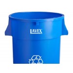 Lavex 44 Gallon Blue Round Commercial Recycling Can