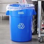 Lavex 44 Gallon Blue Round Commercial Recycling Can