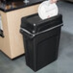 Rubbermaid® Slim Jim 64 Qt. / 16 Gallon Black Rectangular Trash Can with Black Swing Lid