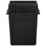 Rubbermaid® Slim Jim 64 Qt. / 16 Gallon Black Rectangular Trash Can with Black Swing Lid