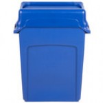 Rubbermaid® Slim Jim 64 Qt. / 16 Gallon Black Rectangular Trash Can with Black Swing Lid