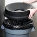 32 Gallon Black Funnel Top Round Trash Can Lid