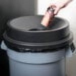 32 Gallon Black Funnel Top Round Trash Can Lid