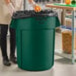 Rubbermaid® 1779741 BRUTE 44 Gallon Green Round Trash Can