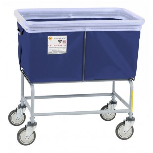 R&B Wire Products, Inc. 4 Bushel Navy Elevated Antimicrobial Vinyl Basket Truck with Bumper 464SOB/ANTI/NVY R&B Wire Products, Inc. 4 Bushel Navy Elevated Antimicrobial Vinyl Basket Truck with Bumper 464SOB/ANTI/NVY