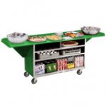 Lakeside 676B Black Vinyl 4 Shelf Stainless Steel Beverage Service Cart with Drop Leaves - 61 3/4 Lakeside 676B Black Vinyl 4 Shelf Stainless Steel Beverage Service Cart with Drop Leaves - 61 3/4