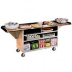 Lakeside 676B Black Vinyl 4 Shelf Stainless Steel Beverage Service Cart with Drop Leaves - 61 3/4 Lakeside 676B Black Vinyl 4 Shelf Stainless Steel Beverage Service Cart with Drop Leaves - 61 3/4