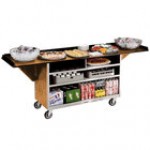 Lakeside 676B Black Vinyl 4 Shelf Stainless Steel Beverage Service Cart with Drop Leaves - 61 3/4 Lakeside 676B Black Vinyl 4 Shelf Stainless Steel Beverage Service Cart with Drop Leaves - 61 3/4
