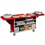 Lakeside 676B Black Vinyl 4 Shelf Stainless Steel Beverage Service Cart with Drop Leaves - 61 3/4 Lakeside 676B Black Vinyl 4 Shelf Stainless Steel Beverage Service Cart with Drop Leaves - 61 3/4