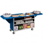 Lakeside 676B Black Vinyl 4 Shelf Stainless Steel Beverage Service Cart with Drop Leaves - 61 3/4 Lakeside 676B Black Vinyl 4 Shelf Stainless Steel Beverage Service Cart with Drop Leaves - 61 3/4