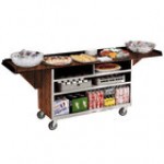 Lakeside 676B Black Vinyl 4 Shelf Stainless Steel Beverage Service Cart with Drop Leaves - 61 3/4 Lakeside 676B Black Vinyl 4 Shelf Stainless Steel Beverage Service Cart with Drop Leaves - 61 3/4