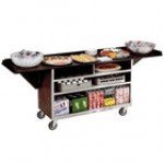Lakeside 676B Black Vinyl 4 Shelf Stainless Steel Beverage Service Cart with Drop Leaves - 61 3/4 Lakeside 676B Black Vinyl 4 Shelf Stainless Steel Beverage Service Cart with Drop Leaves - 61 3/4