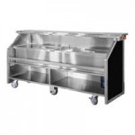 Lakeside 676B Black Vinyl 4 Shelf Stainless Steel Beverage Service Cart with Drop Leaves - 61 3/4 Lakeside 676B Black Vinyl 4 Shelf Stainless Steel Beverage Service Cart with Drop Leaves - 61 3/4