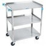 Lakeside 322 Standard Duty Stainless Steel 3 Shelf Utility Cart - 18 3/8