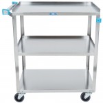 Lakeside 322 Standard Duty Stainless Steel 3 Shelf Utility Cart - 18 3/8