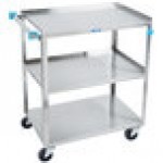 Lakeside 322 Standard Duty Stainless Steel 3 Shelf Utility Cart - 18 3/8