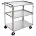 Lakeside 322 Standard Duty Stainless Steel 3 Shelf Utility Cart - 18 3/8