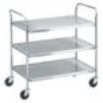 Lakeside 322 Standard Duty Stainless Steel 3 Shelf Utility Cart - 18 3/8