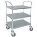 Lakeside 322 Standard Duty Stainless Steel 3 Shelf Utility Cart - 18 3/8