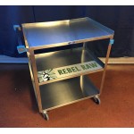 Lakeside 322 Standard Duty Stainless Steel 3 Shelf Utility Cart - 18 3/8