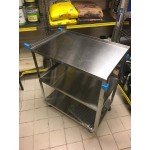 Lakeside 322 Standard Duty Stainless Steel 3 Shelf Utility Cart - 18 3/8