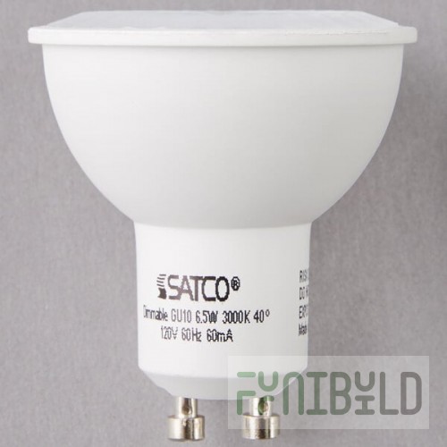 Satco S9383 6.5 Watt (50 Watt Equivalent) Warm White Narrow Flood LED Light Bulb - 120V (MR16)