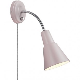 Globe Matte Rose / Chrome Gooseneck Plug-In Wall Sconce - 120V, 60W