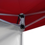 Backyard Pro Courtyard Series 10' x 10' Red Straight Leg Aluminum Instant Pop Up Canopy Tent and Wall Kit Backyard Pro Courtyard Series 10' x 10' Red Straight Leg Aluminum Instant Pop Up Canopy Tent and Wall Kit