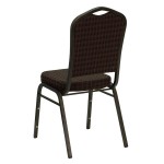 Flash Furniture NG-C01-BROWN-GV-GG Hercules Brown Pattern Fabric Crown Back Stackable Banquet Chair with Gold Vein Frame Flash Furniture NG-C01-BROWN-GV-GG Hercules Brown Pattern Fabric Crown Back Stackable Banquet Chair with Gold Vein Frame