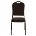 Flash Furniture NG-C01-BROWN-GV-GG Hercules Brown Pattern Fabric Crown Back Stackable Banquet Chair with Gold Vein Frame Flash Furniture NG-C01-BROWN-GV-GG Hercules Brown Pattern Fabric Crown Back Stackable Banquet Chair with Gold Vein Frame