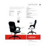 Eurotech LE522 Pembroke Black Leather Mid Back Swivel Office Chair with Padded Arm Rests