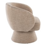 LumiSource Fran Light Brown Fabric Swivel Accent Arm Chair with Pedestal Base LumiSource Fran Light Brown Fabric Swivel Accent Arm Chair with Pedestal Base