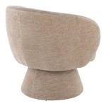 LumiSource Fran Light Brown Fabric Swivel Accent Arm Chair with Pedestal Base LumiSource Fran Light Brown Fabric Swivel Accent Arm Chair with Pedestal Base