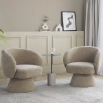 LumiSource Fran Light Brown Fabric Swivel Accent Arm Chair with Pedestal Base LumiSource Fran Light Brown Fabric Swivel Accent Arm Chair with Pedestal Base