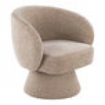 LumiSource Fran Light Brown Fabric Swivel Accent Arm Chair with Pedestal Base LumiSource Fran Light Brown Fabric Swivel Accent Arm Chair with Pedestal Base