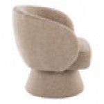 LumiSource Fran Light Brown Fabric Swivel Accent Arm Chair with Pedestal Base LumiSource Fran Light Brown Fabric Swivel Accent Arm Chair with Pedestal Base