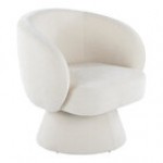 LumiSource Fran Light Brown Fabric Swivel Accent Arm Chair with Pedestal Base LumiSource Fran Light Brown Fabric Swivel Accent Arm Chair with Pedestal Base