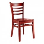 Lancaster Table & Seating Natural Finish Wood Ladder Back Chair with Taupe Vinyl Seat - Assembled Lancaster Table & Seating Natural Finish Wood Ladder Back Chair with Taupe Vinyl Seat - Assembled