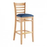 Lancaster Table & Seating Natural Finish Wood Ladder Back Chair with Taupe Vinyl Seat - Assembled Lancaster Table & Seating Natural Finish Wood Ladder Back Chair with Taupe Vinyl Seat - Assembled