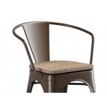 Lancaster Table & Seating Alloy Copper Indoor Arm Chair with Gray Wood Seat