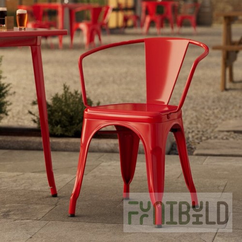 Lancaster Table & Seating Alloy Ruby Red Outdoor Arm Chair