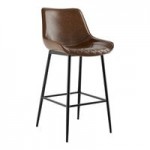 Lancaster Table & Seating Mid-Century Black Chair with Bourbon Brown Tufted Vinyl Seat - Detached Lancaster Table & Seating Mid-Century Black Chair with Bourbon Brown Tufted Vinyl Seat - Detached