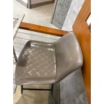Lancaster Table & Seating Mid-Century Black Chair with Bourbon Brown Tufted Vinyl Seat - Detached Lancaster Table & Seating Mid-Century Black Chair with Bourbon Brown Tufted Vinyl Seat - Detached
