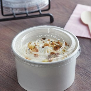 Choice 16 oz. Clear Flat Frozen Yogurt Lid with No Hole - 50/Pack