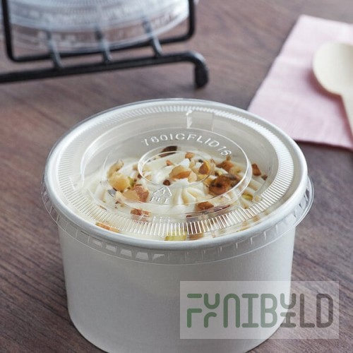 Choice 16 oz. Clear Flat Frozen Yogurt Lid with No Hole - 50/Pack