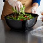 Fineline 15160L-BK Super Bowl Plus 160 oz. Black Extra Large Square PET Plastic Bowl - 5/Pack Fineline 15160L-BK Super Bowl Plus 160 oz. Black Extra Large Square PET Plastic Bowl - 5/Pack