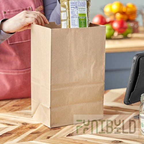 Choice Heavy Duty 20 lb. Shorty Heavy-Duty Natural Kraft Paper Bag - 400/Case