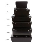 Fold-Pak 05BPBLACKM Bio-Pak Black Microwavable Paper #5 Take-Out Containers 8 1/2